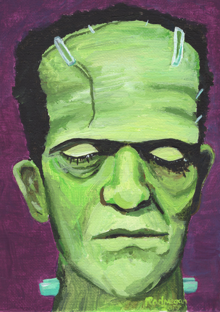 SOLD OUT - Frankenstein's Monster Portrait (Acrylic on canvas, framed)