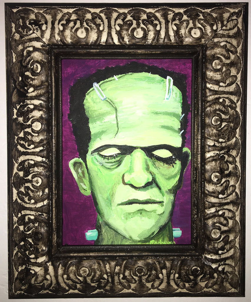 SOLD OUT - Frankenstein's Monster Portrait (Acrylic on canvas, framed)