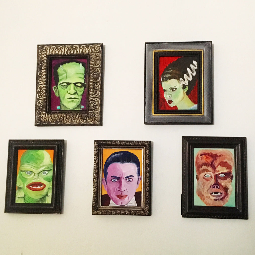 SOLD OUT - Frankenstein's Monster Portrait (Acrylic on canvas, framed)