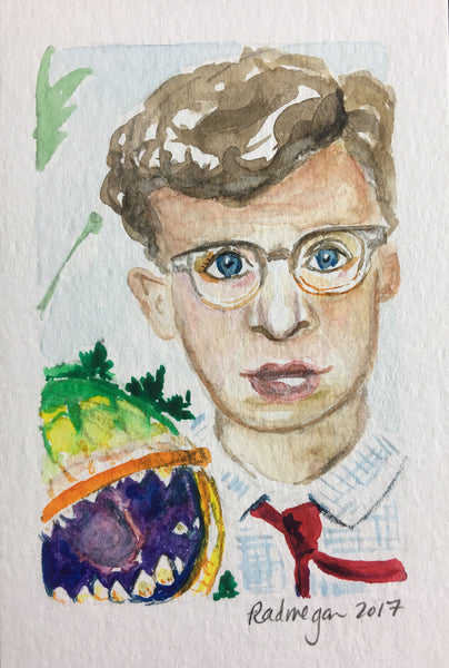 SOLD OUT- Little Shop of Horrors' Seymour and Audrey II (Watercolor on cold press paper)